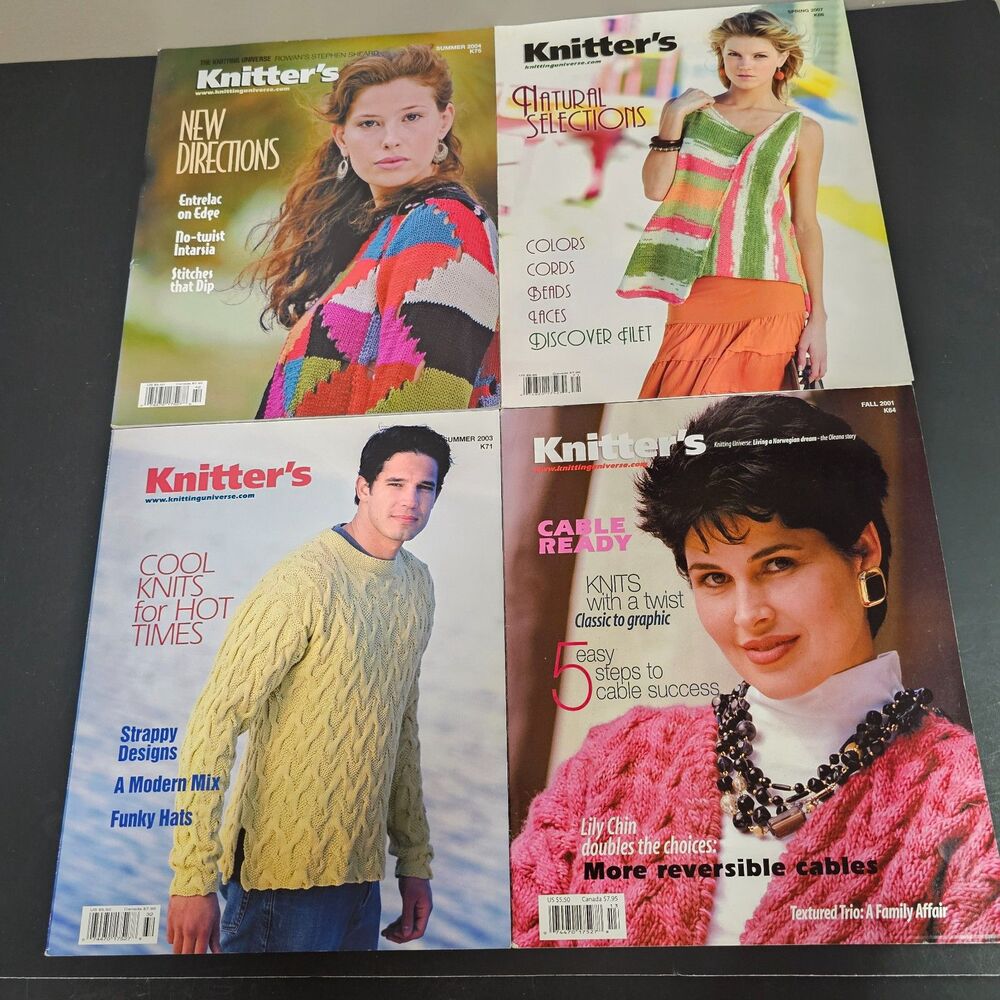 Lot of 4 Vtg Knitter's Knitting Universe Magazines Patterns 2000s